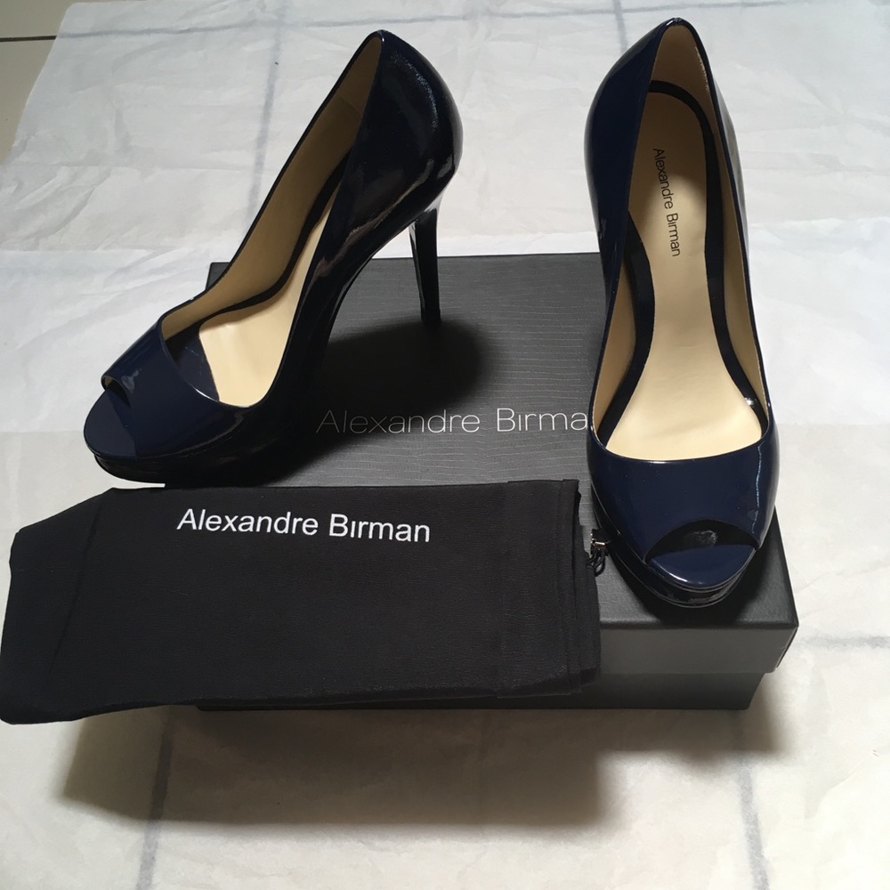 New Alexandre Birman Iris Patent Open-Toe Pumps